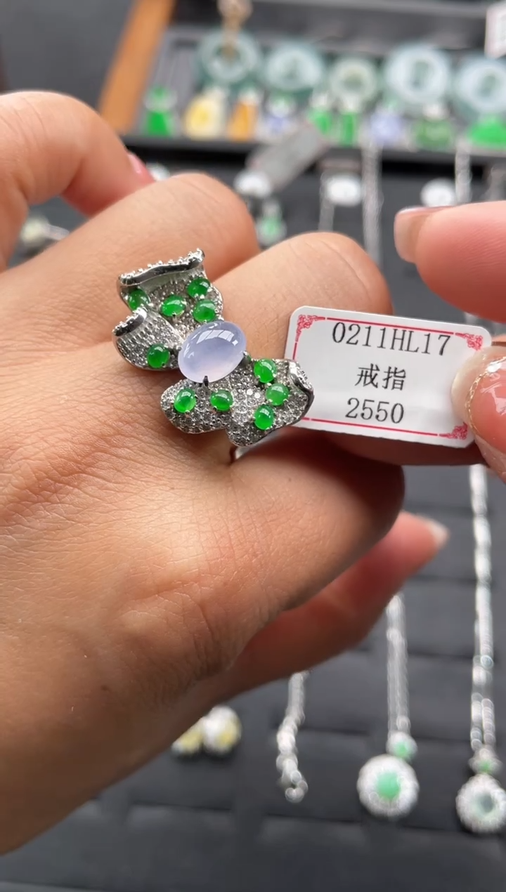 【闪购商品】翡翠戒指银S925镶嵌0211HL17