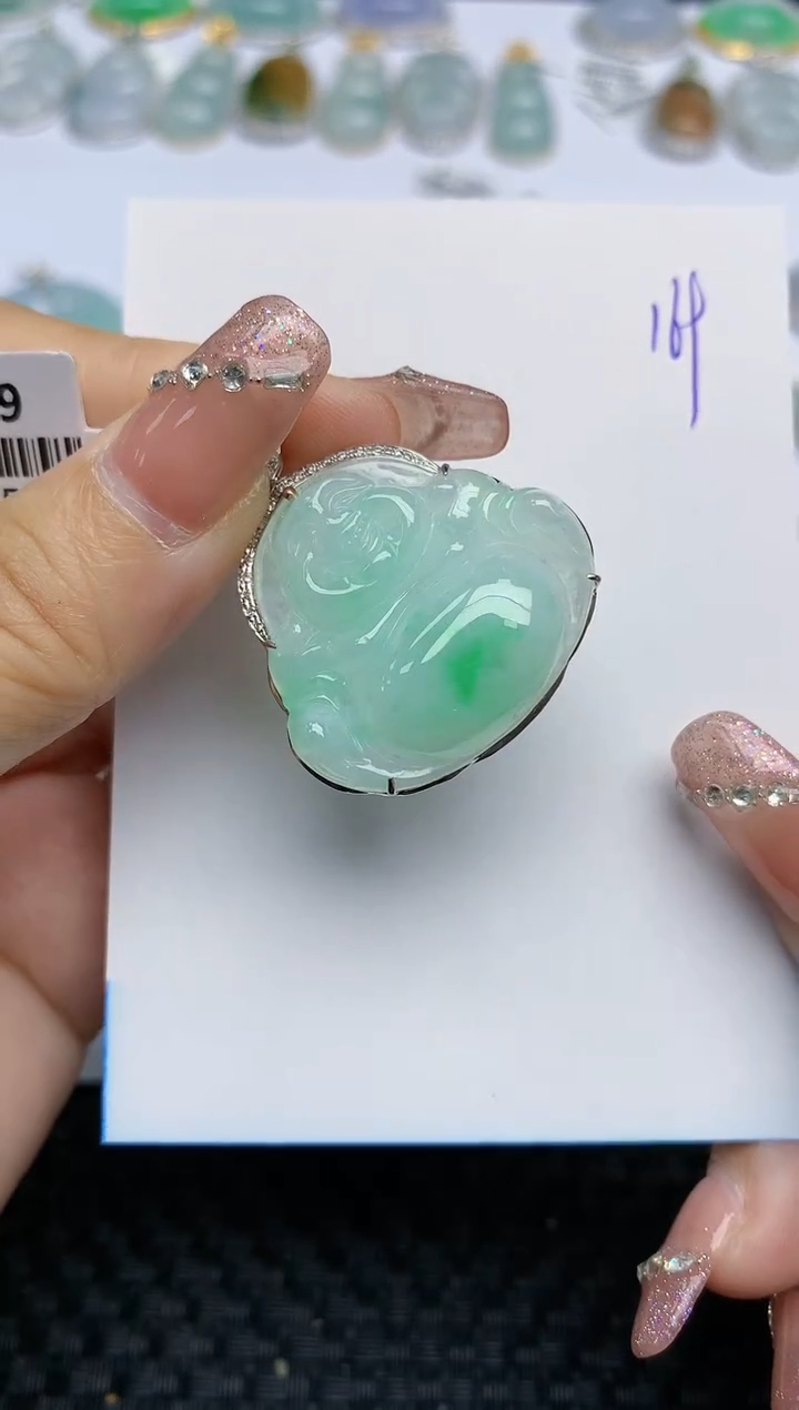 【闪购商品】翡翠颈饰18K金镶嵌天然A货翡翠 169