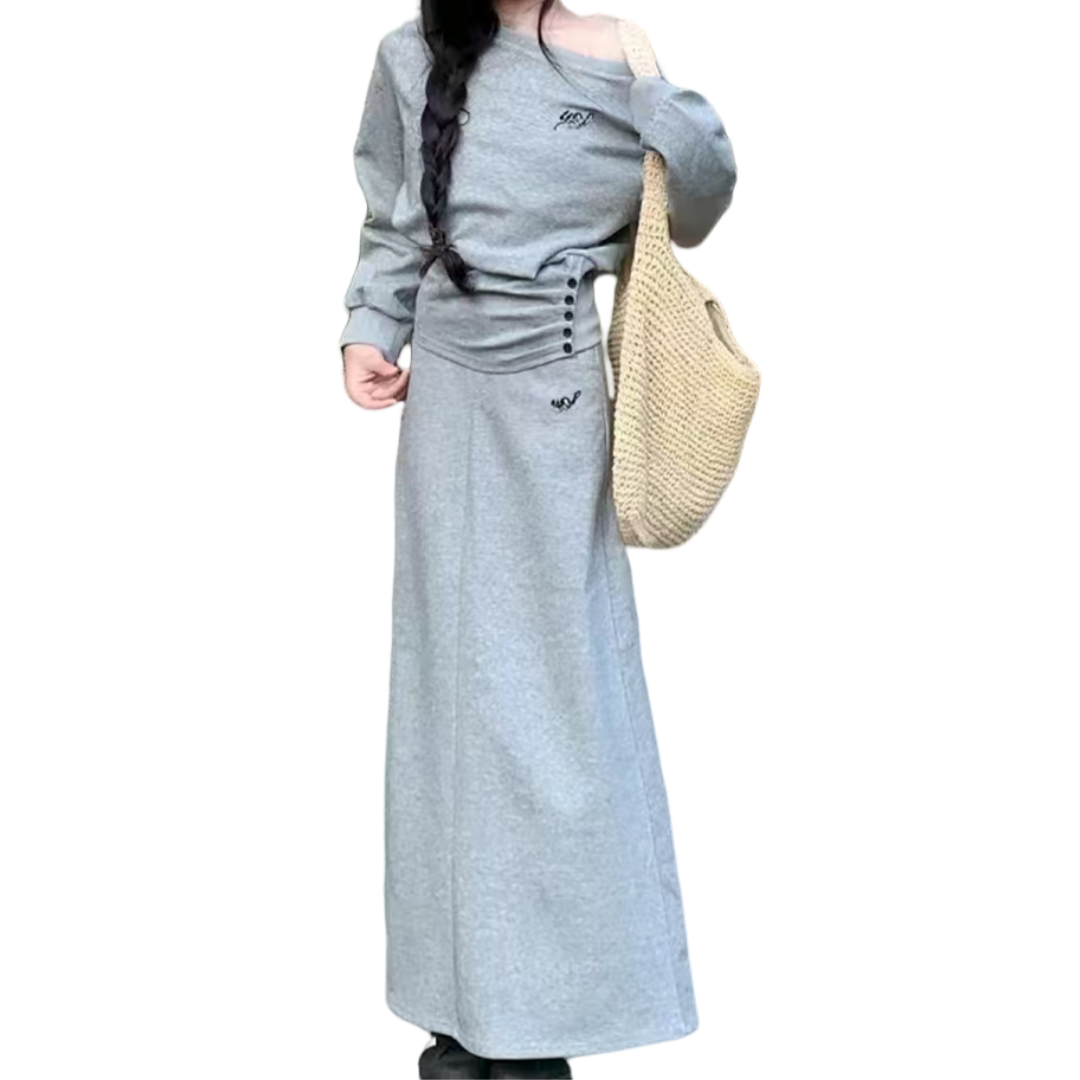 老郭家韩系短款收腰上衣收腰斜肩套装8989上衣8990半裙8992裤子