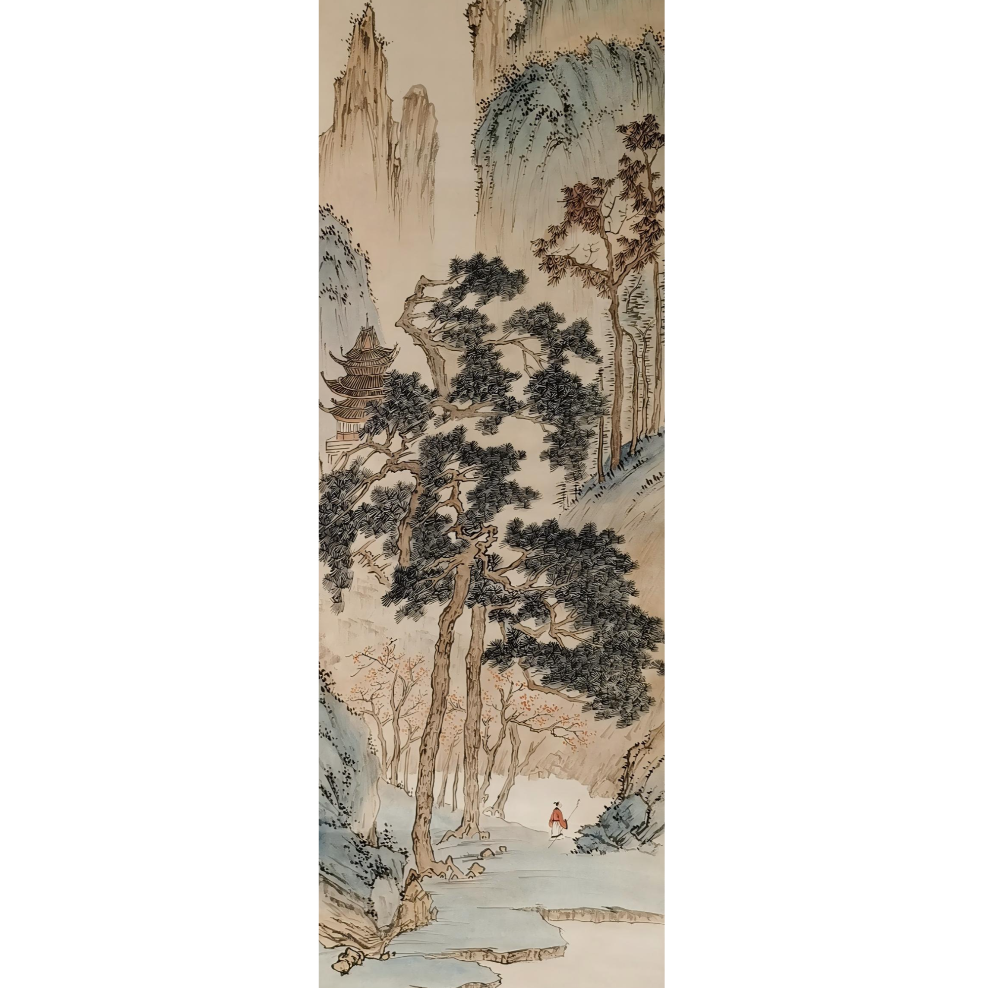 【辽拍】V250709-2-397《山水》（4平尺) 纸本镜片  yy1223t