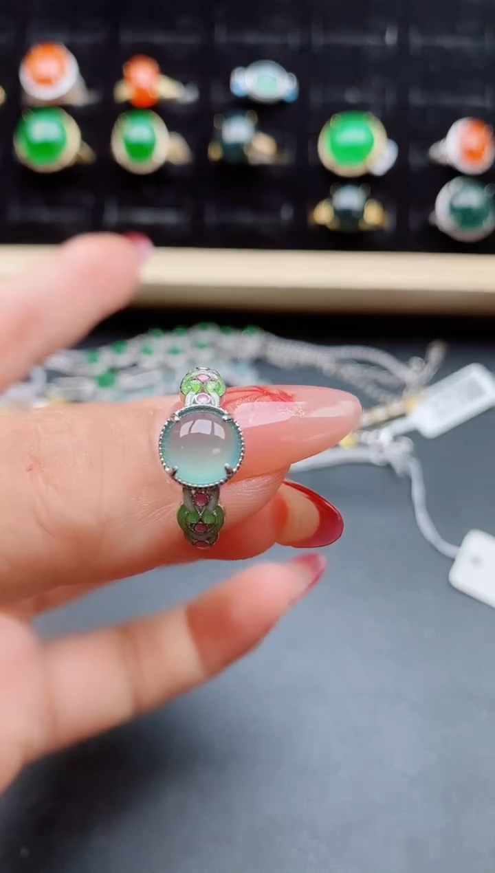 【闪购商品】翡翠戒指银S925镶嵌5080505