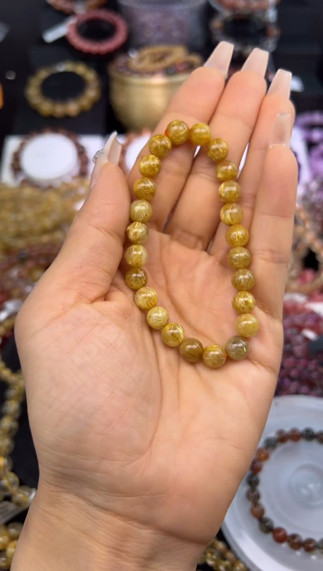 未镶嵌手串水晶金发晶7.6mm