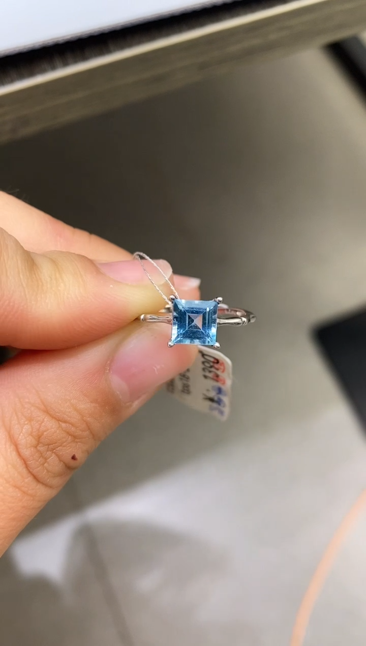 银S925镶嵌戒指托帕石天然托帕石戒指