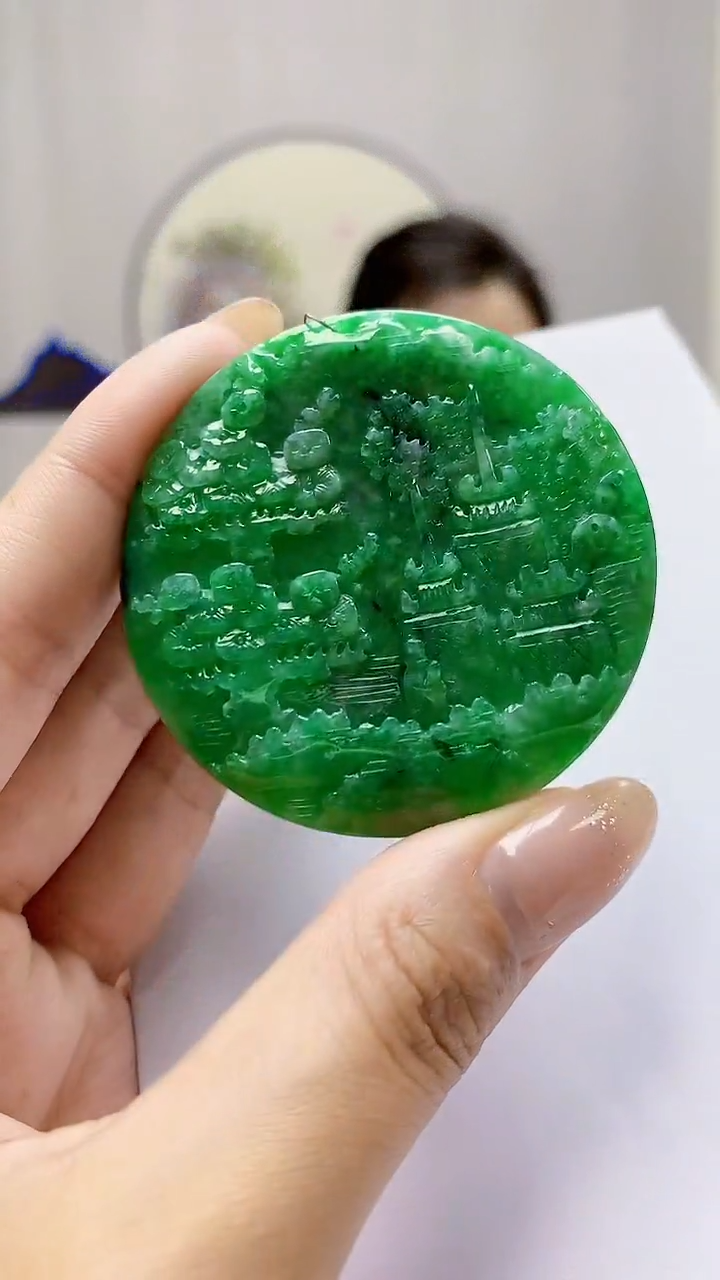 未镶嵌定制翡翠5160MM-毛货挂件7