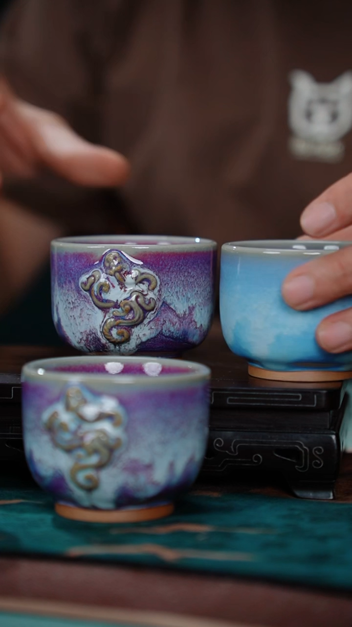 129-5螭龙罗汉杯（星航手制 涅槃釉）