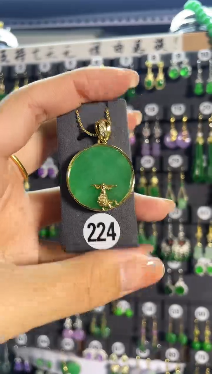 【闪购商品】翡翠耳饰银S925镶嵌224...