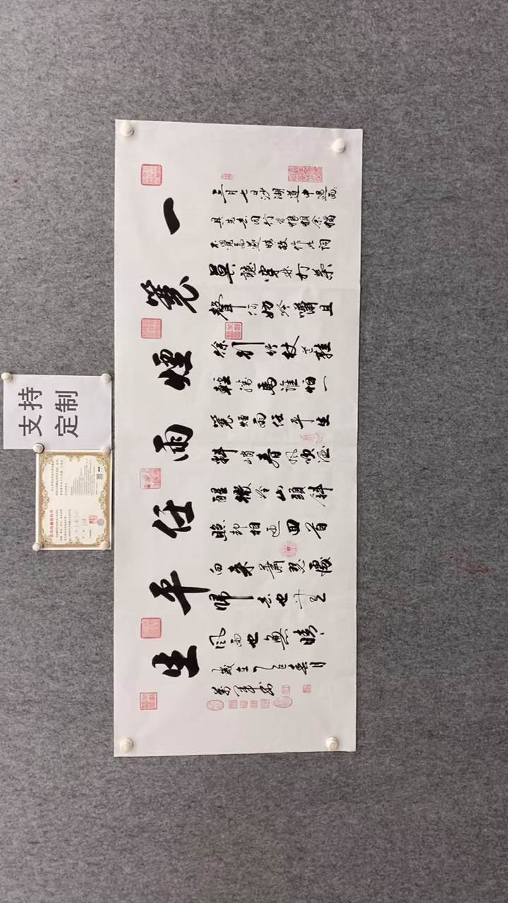 【闪购商品】书法王万军一蓑烟雨任平生180*70手绘宣纸