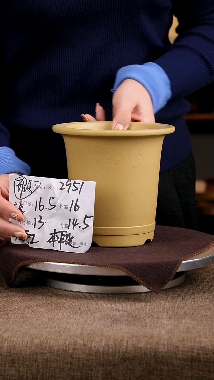 紫砂花盆花卉工艺2951微瑕老盆