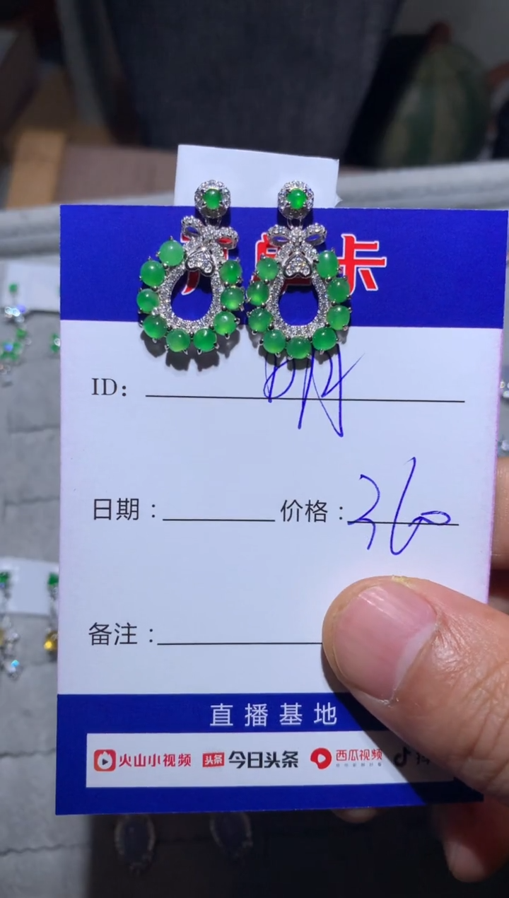 【闪购商品】翡翠耳饰银S925镶嵌 明天不熬夜了~