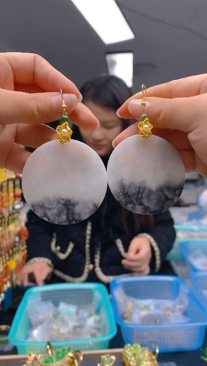 【闪购商品】翡翠耳饰合金0669翡翠耳钩