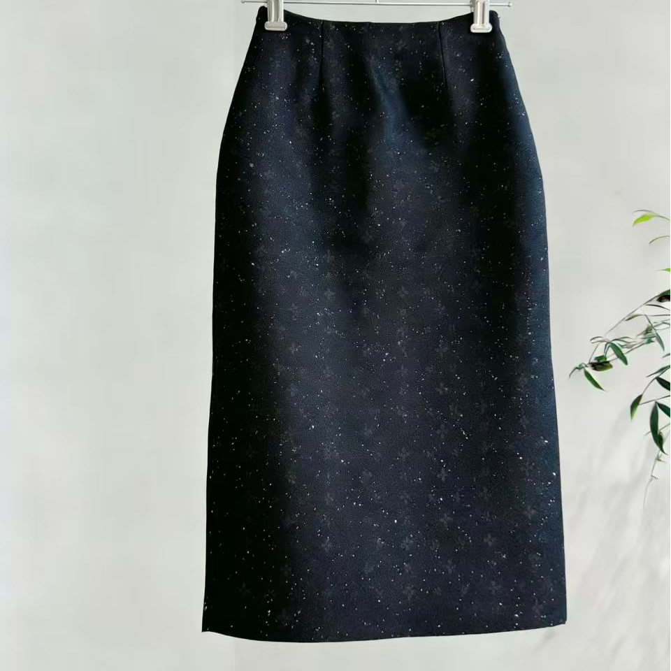 【香绮名夏】上久楷新中式夜寻复古丝毛高腰显瘦松紧包臀半身裙