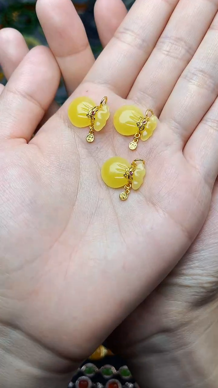 蜜蜡颈饰银S925镶嵌福袋多样性拍一发一 06