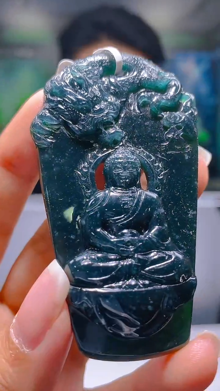 未镶嵌定制翡翠KK翡翠毛货吊坠-12