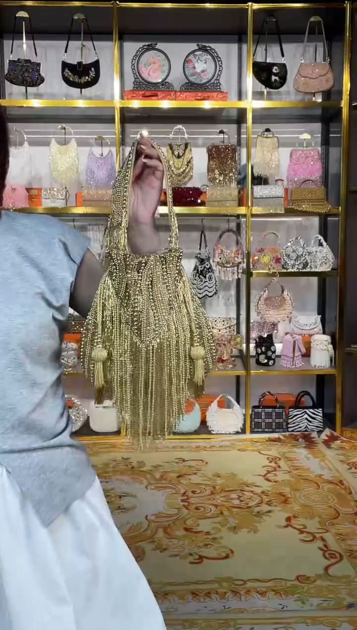 织物珠韵恒泽重工串珠手提包直播间女神专拍 默认x