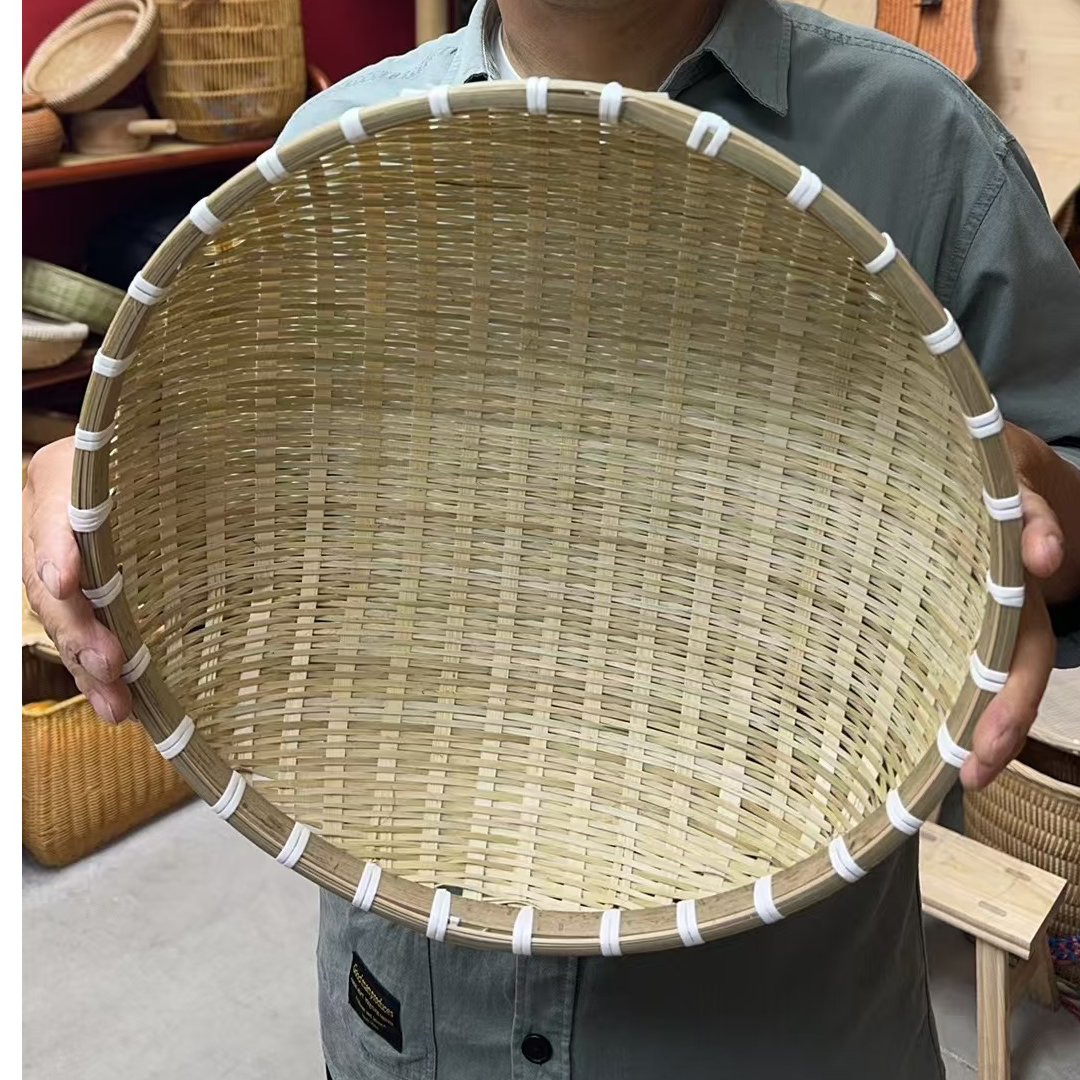 竹青精编竹编馒头筐纯手工编织淘米洗菜蓝31-25件套