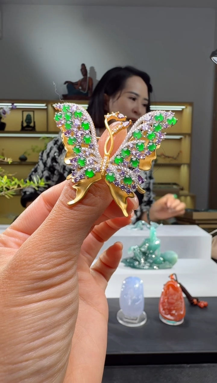 吊坠(不含链)未镶嵌翡翠胸针
