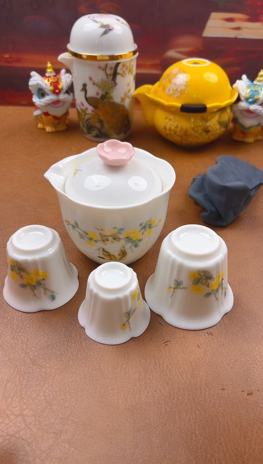 陶瓷茶具摆件旅行套组