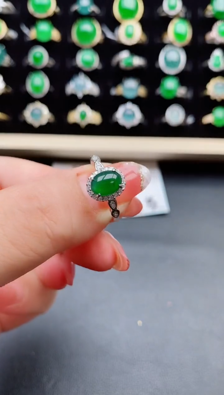 【闪购商品】翡翠戒指银S925镶嵌50805