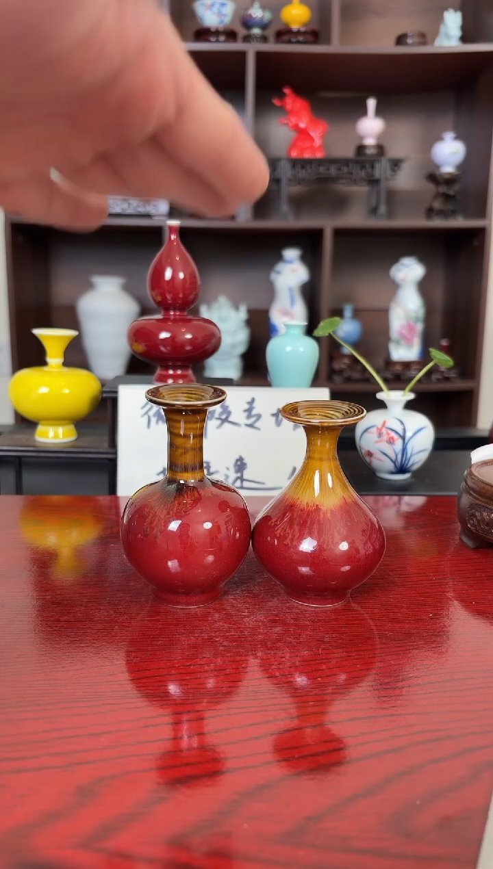 摆件瓷12.20晚微瑕小花瓶摆件