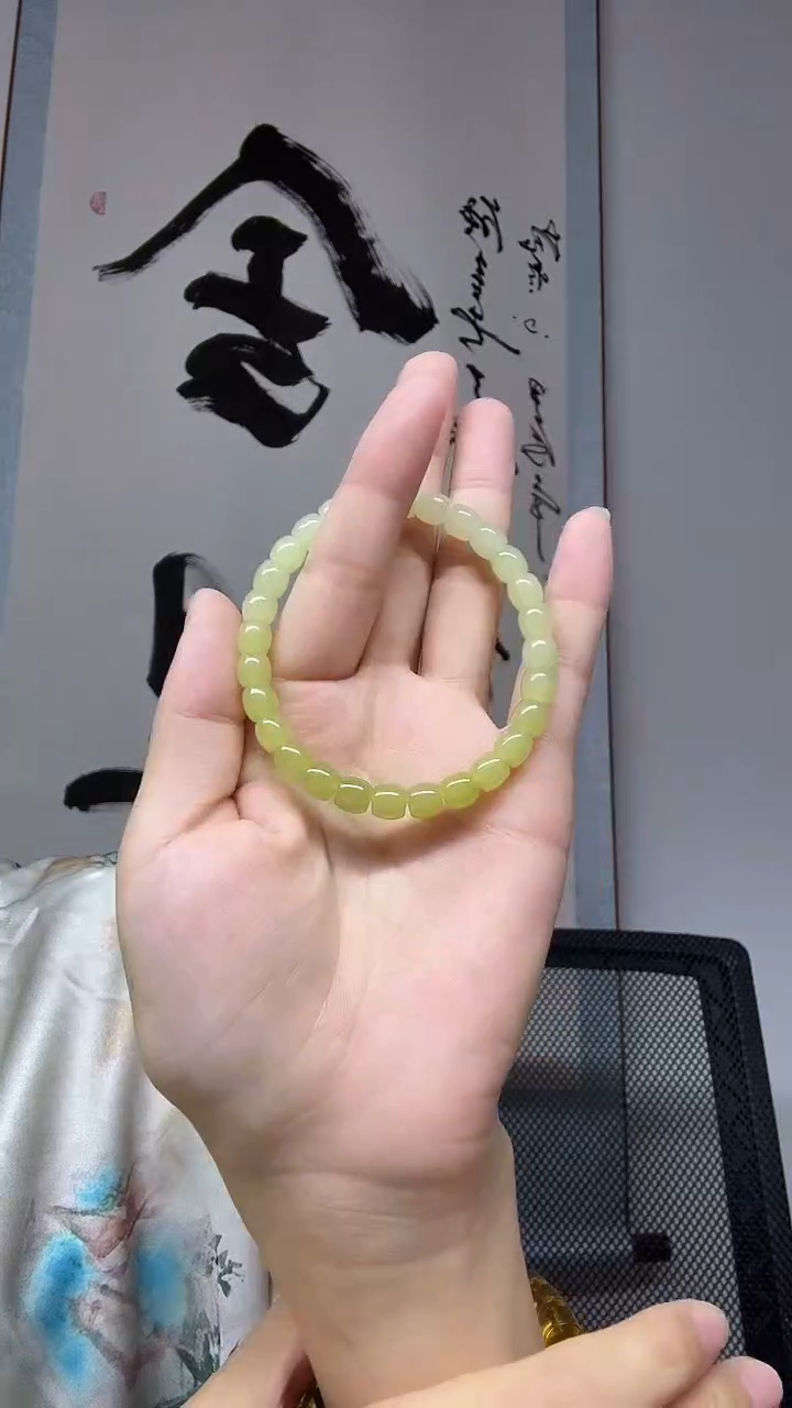 手串未镶嵌和田玉渐变色手串卡6+