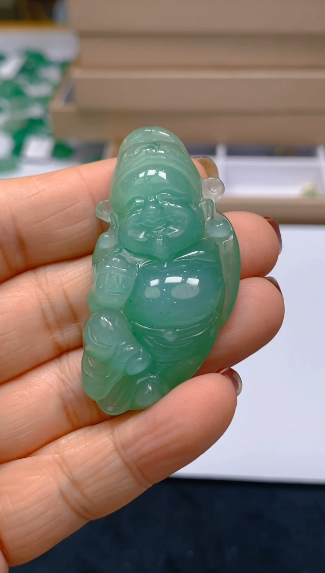 【闪购商品】石英质玉颈饰未镶嵌天然冰美人非洲翠038