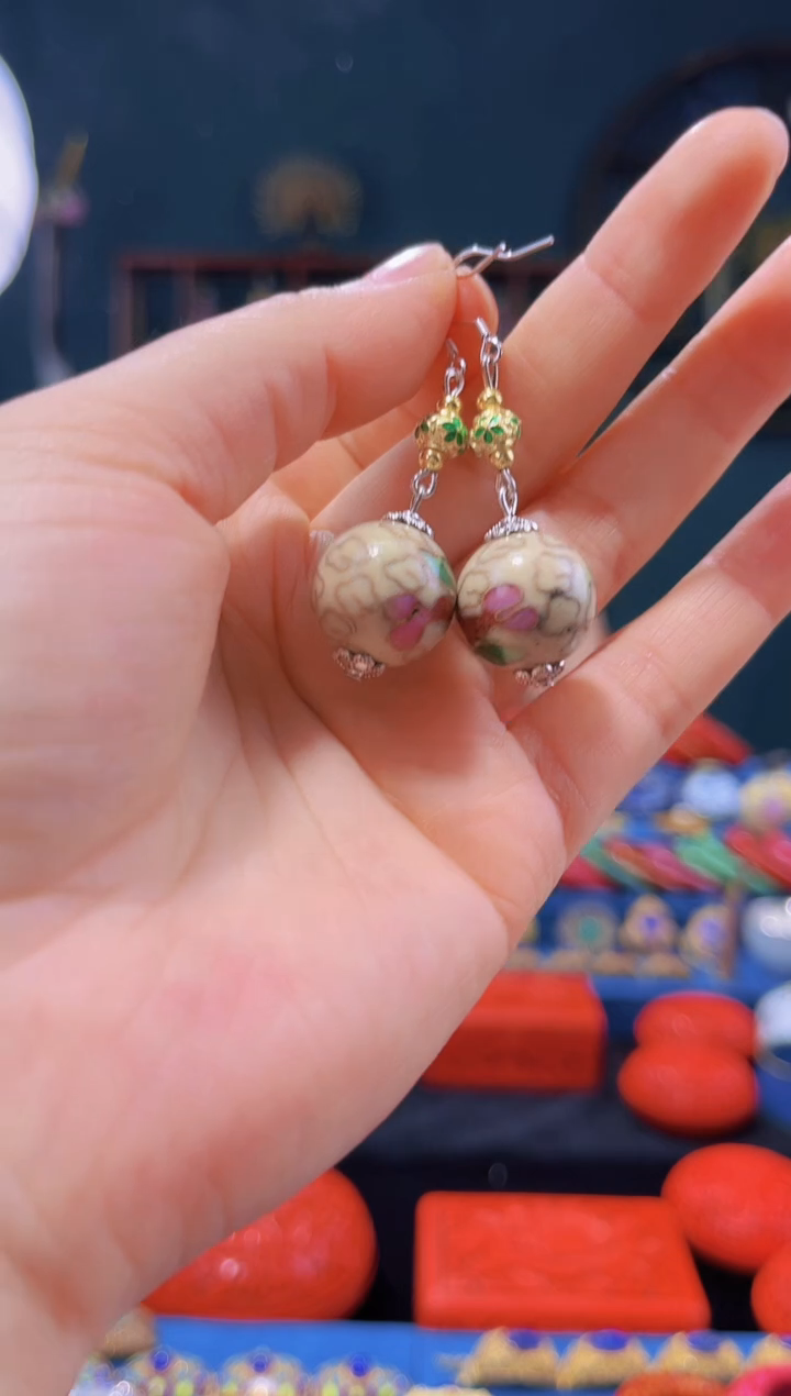 【闪购商品】非遗绝技 景泰蓝耳环 米