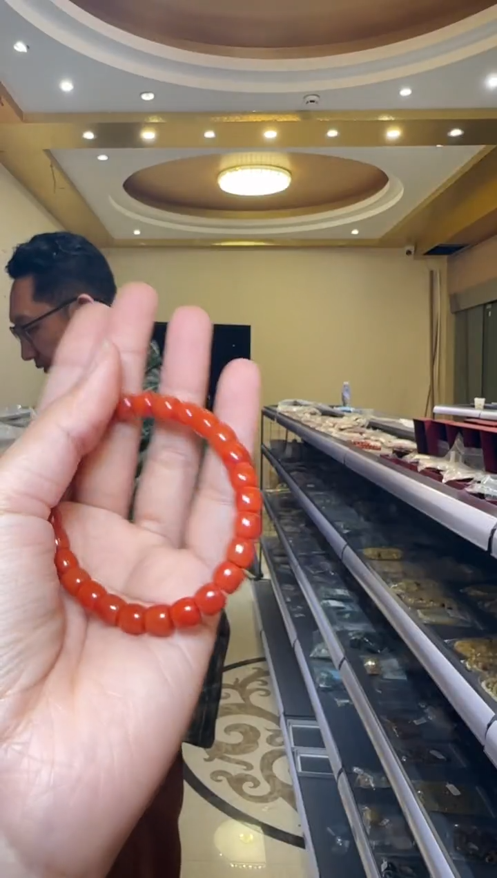 【闪购商品】南红玛瑙手串未镶嵌约6-7mm瓦西料南红精工直切手串