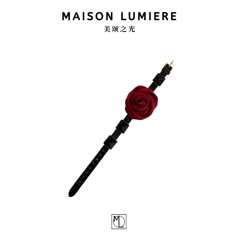 美颂之光 铜合金布艺手链 BlackPink 别定制Jisoo同款玫瑰荆棘手