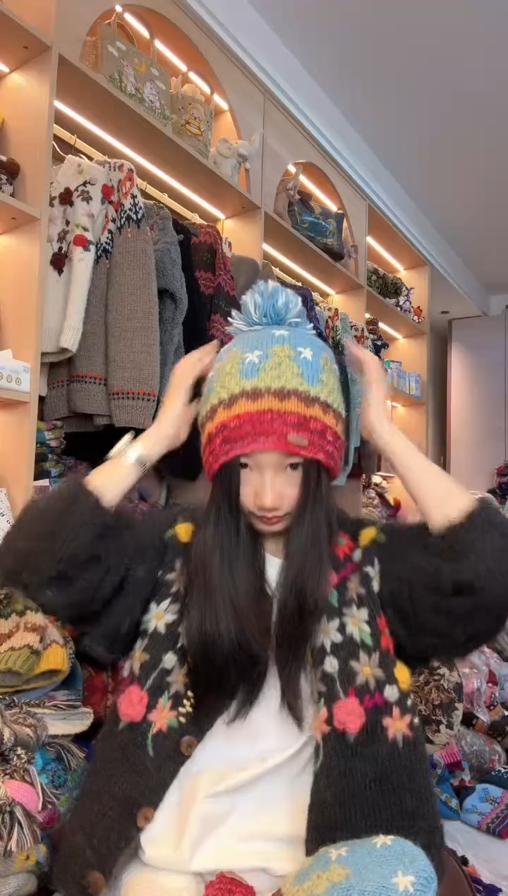 羊毛圣诞帽子手套一套