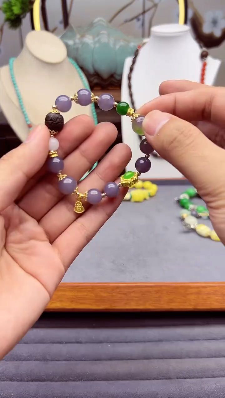 【闪购商品】和田玉（糖玉）手链14K金镶嵌S505````````