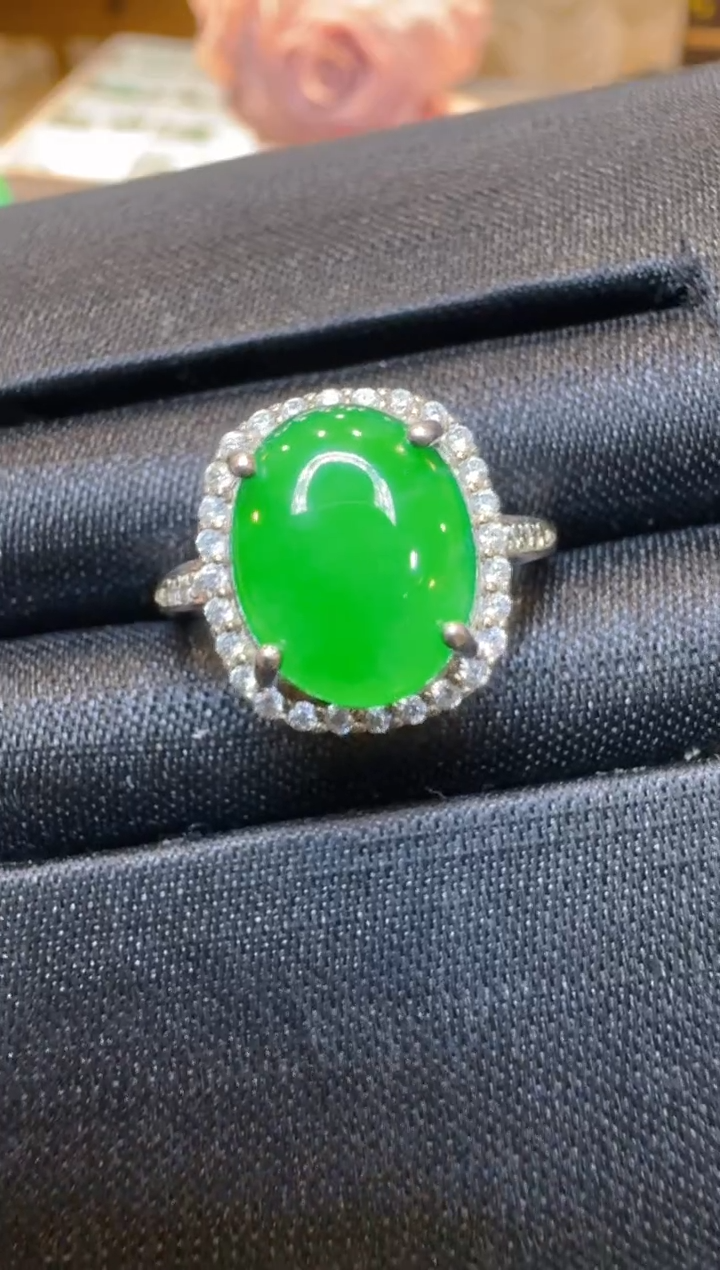 银S925镶嵌戒指翡翠多样性团购发一件