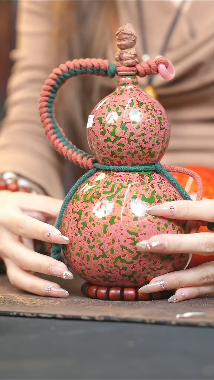 【闪购商品】WQ291大漆酒葫芦不包手串及旋转底座