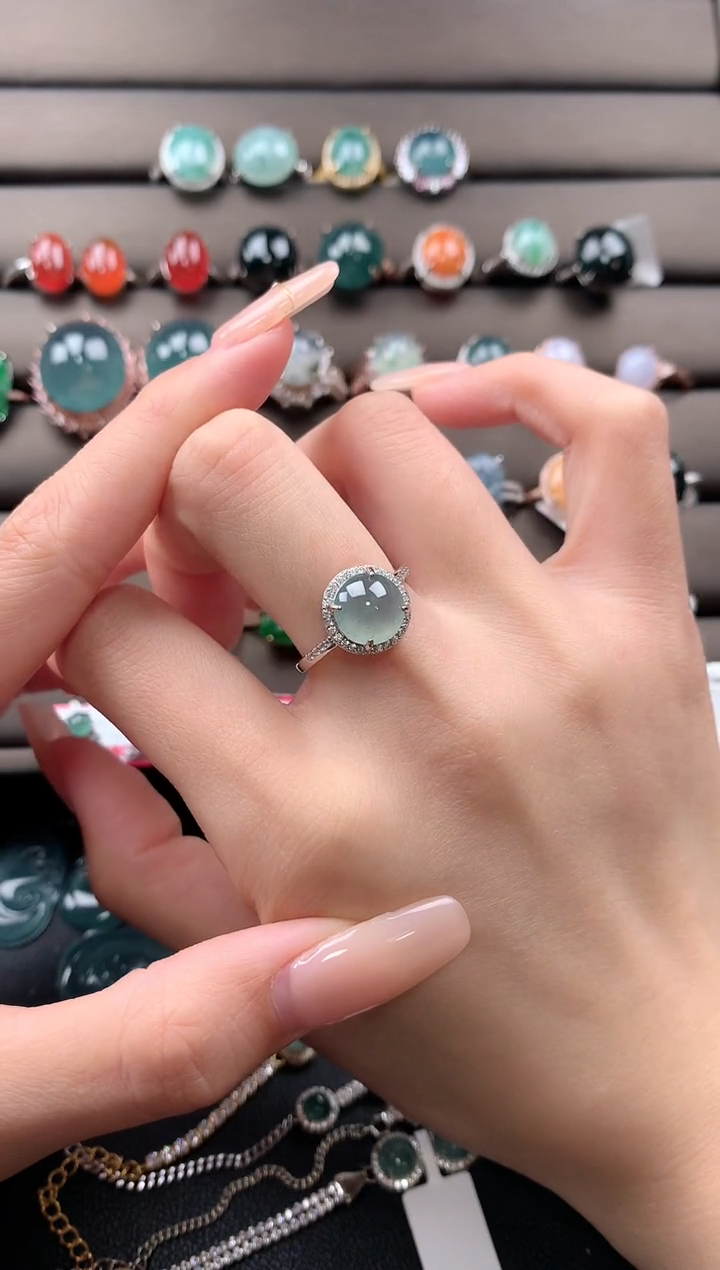 【闪购商品】翡翠戒指银S925镶嵌321321312