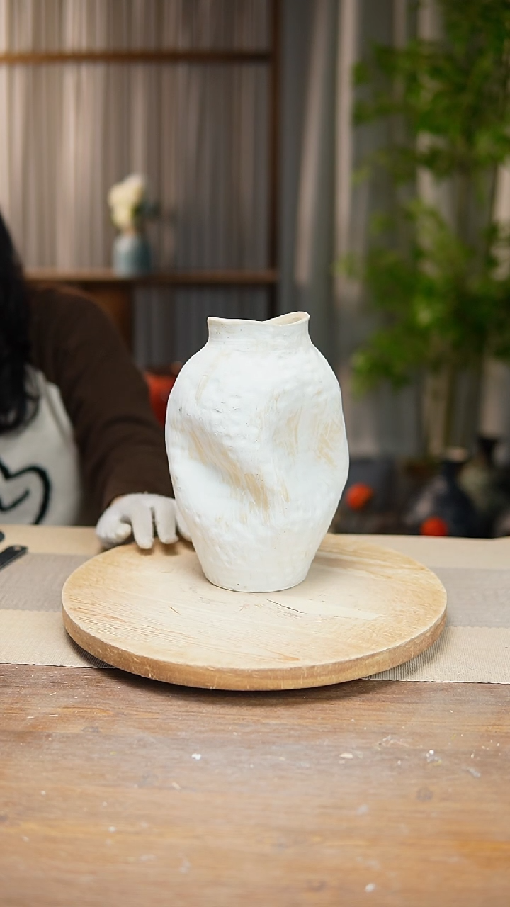 【闪购商品】陶瓷花器陶瓷花瓶手捏瓶002瑕疵 