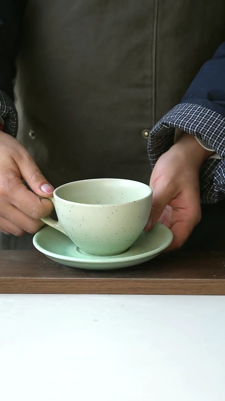 【闪购商品】陶瓷出澳洲TK青玉咖啡杯碟瑕@4-2@