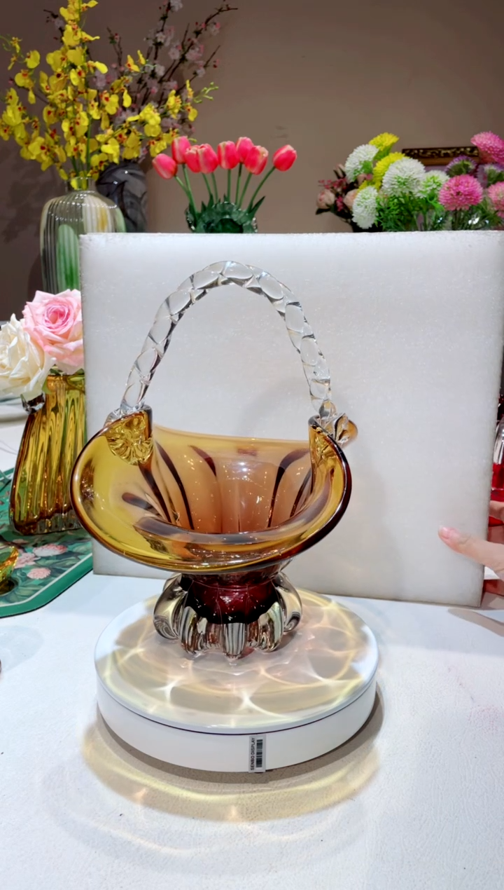 【闪购商品】琉璃手工艺品 金红 提篮