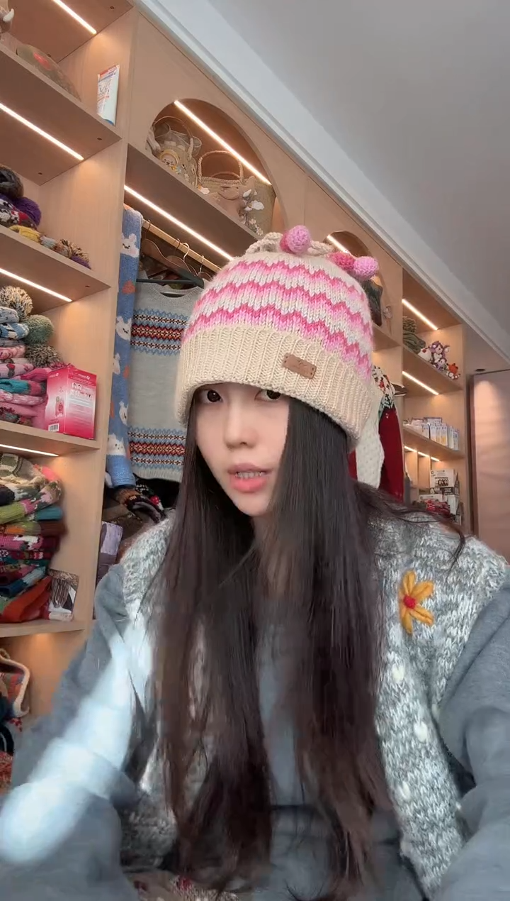 羊毛白粉好事发生帽