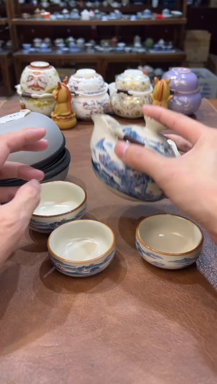 真的很便宜会开片的旅行茶具