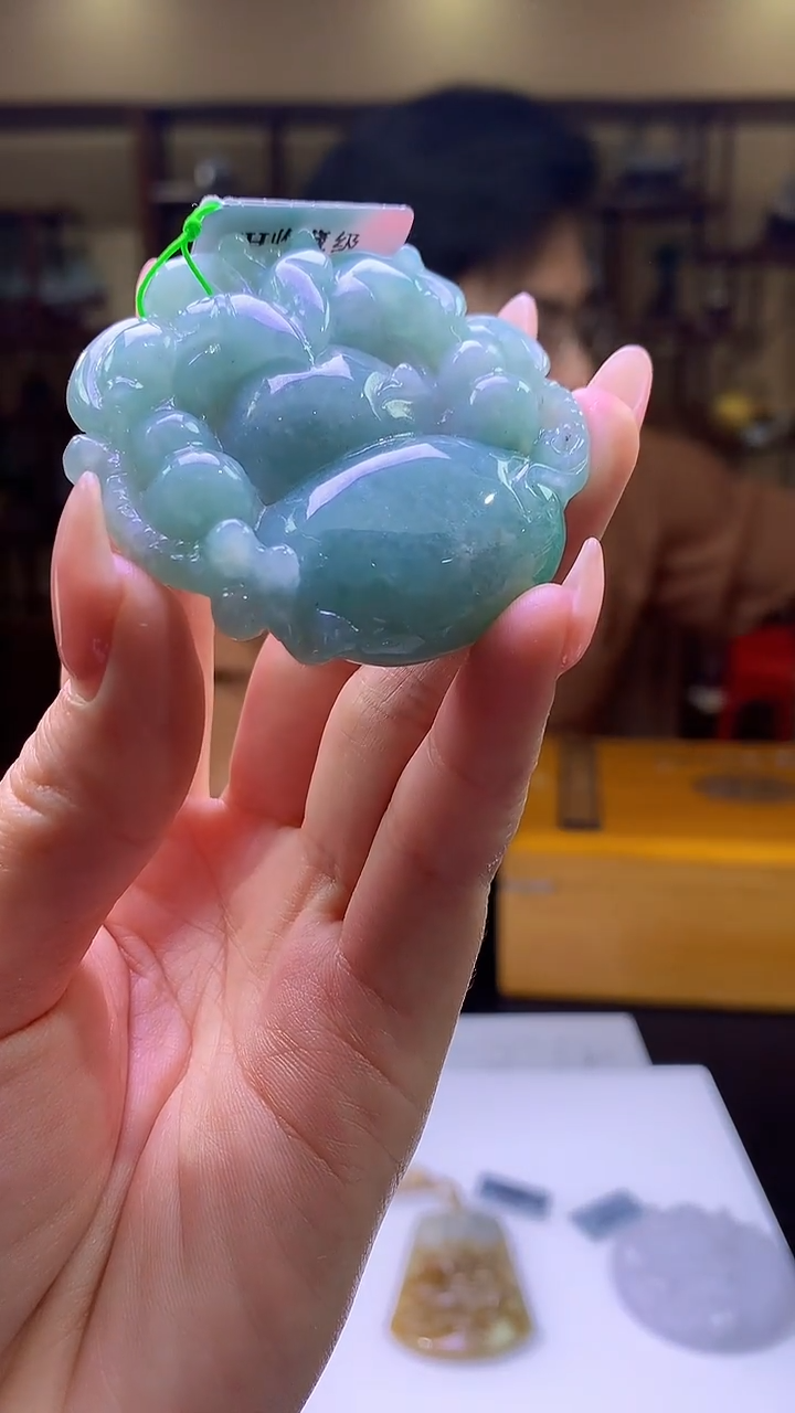 【闪购商品】定制翡翠未镶嵌8003jj-毛货挂件58