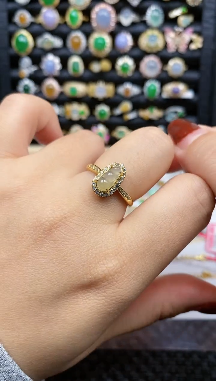 银S925镶嵌戒指翡翠466