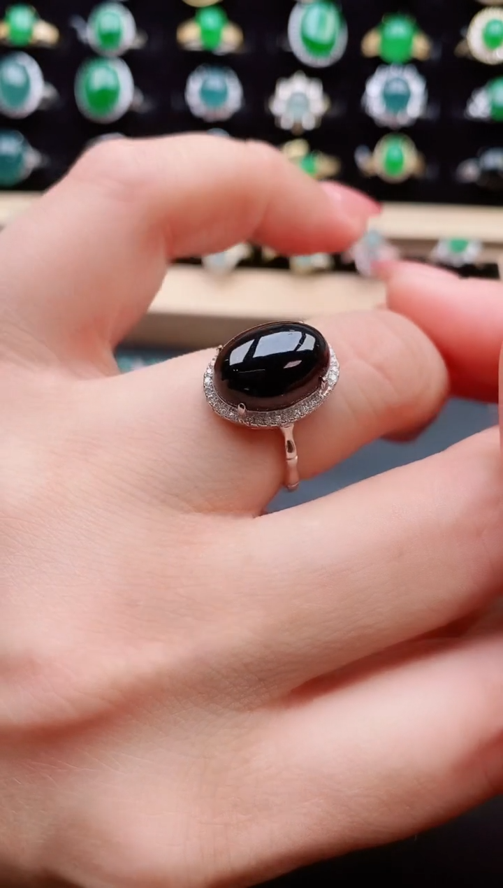 【闪购商品】翡翠戒指银S925镶嵌8055800