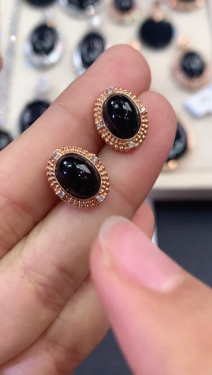 【闪购商品】翡翠耳饰18K金镶嵌不退换 D14