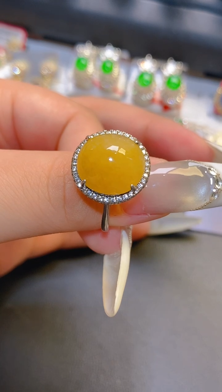 翡翠银S925镶嵌耳饰天然