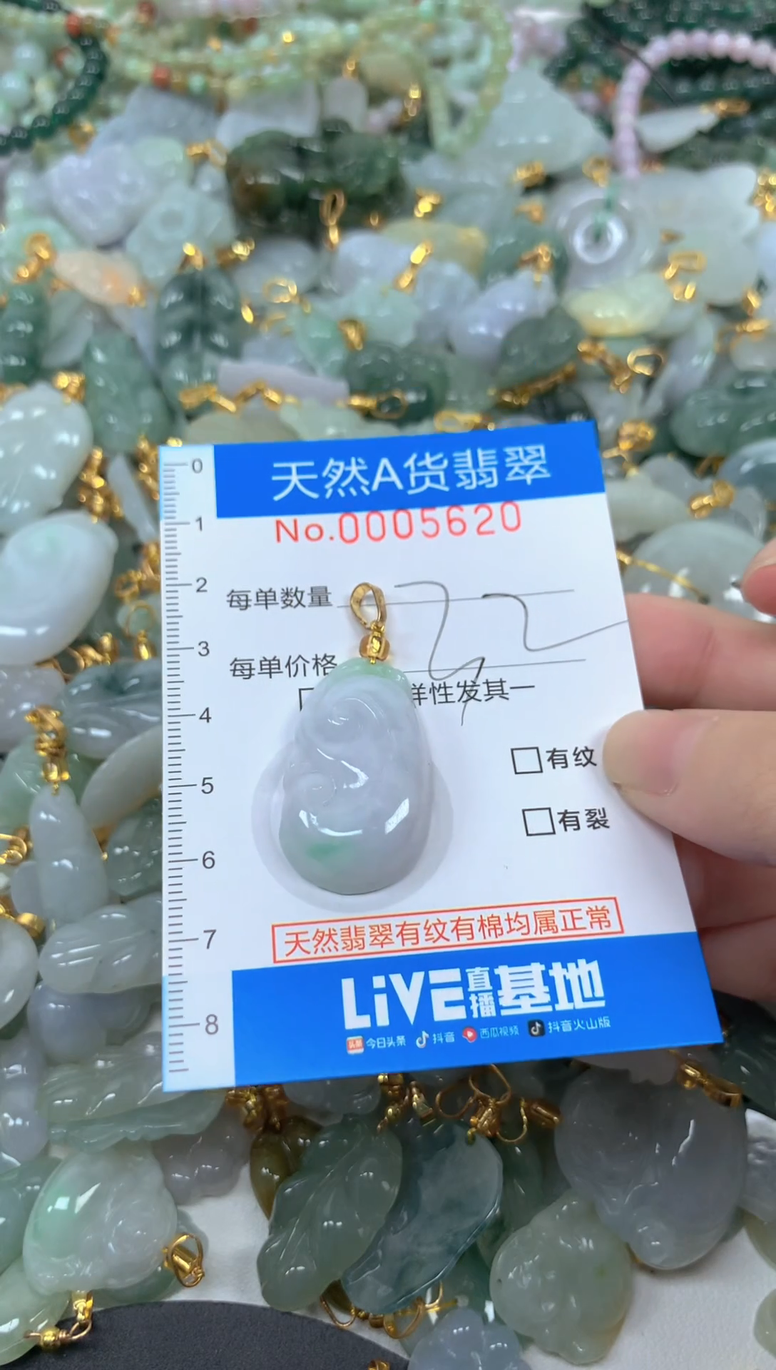 颈饰未镶嵌翡翠净货挂件-5620