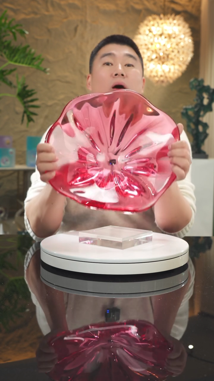 【闪购商品】摆件设计款金红郁金香果盘大号