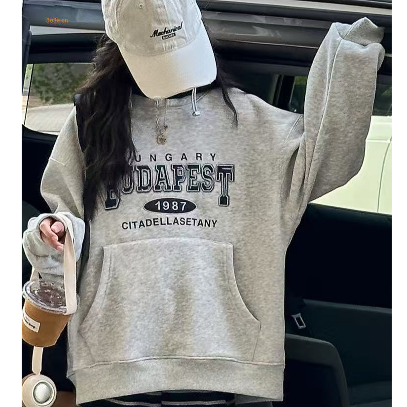 9609高品质冬季加绒加厚休闲连帽卫衣