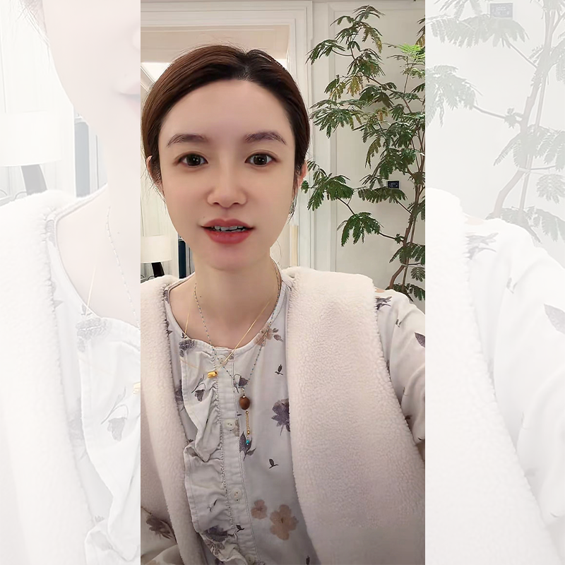 张大奕 1OO棉磨毛拉毛印花睡裙/短绒摇粒绒马甲套装（整套同尺码）