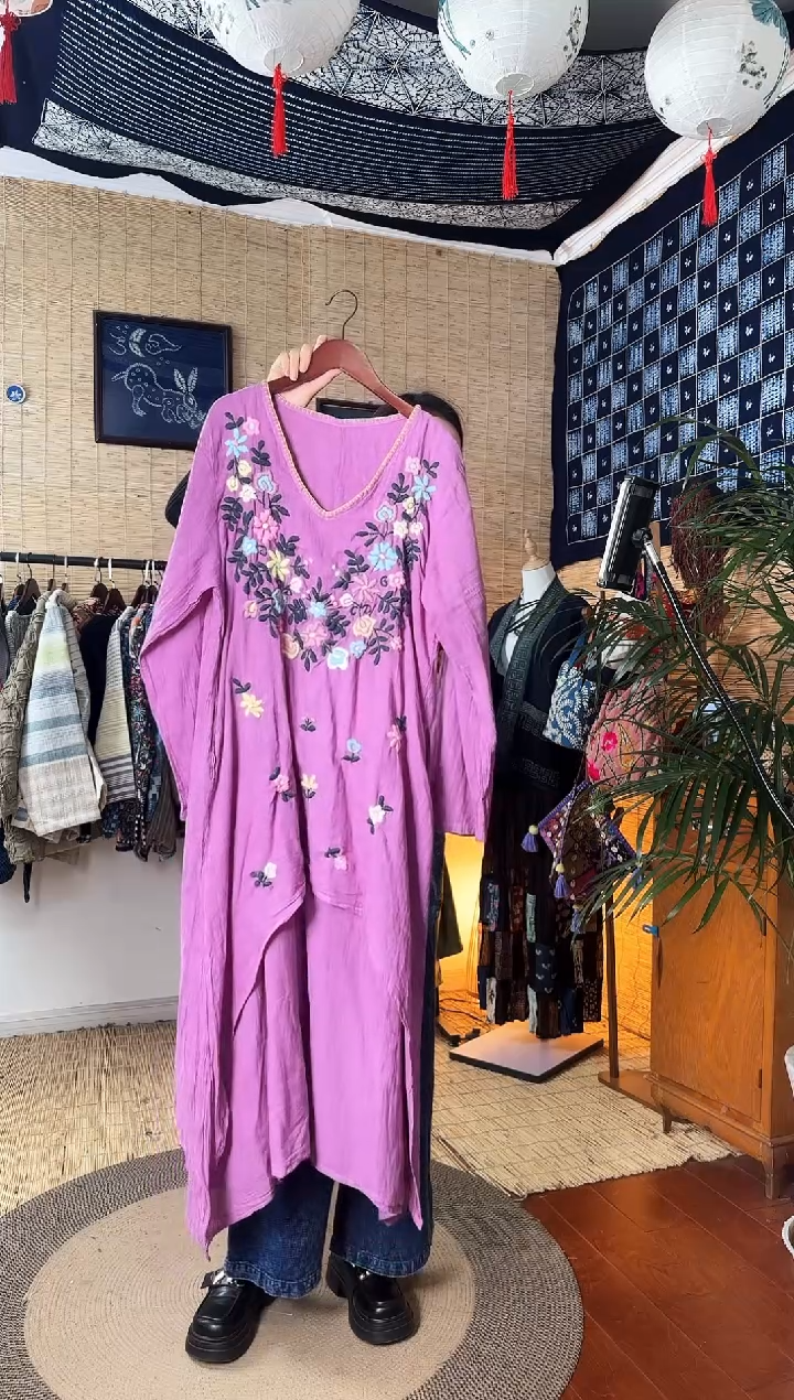 【闪购商品】设计师款桃红双层衣裙