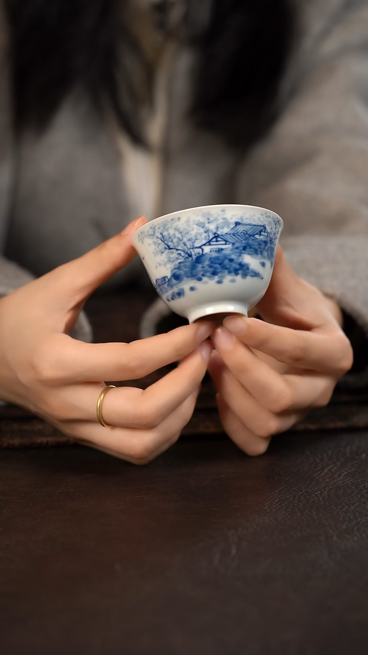 【闪购商品】杯-620号HLX陶瓷山水撇口杯