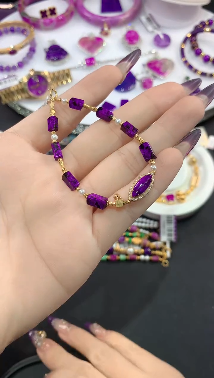 苏纪石（舒俱来）18K金镶嵌.手链